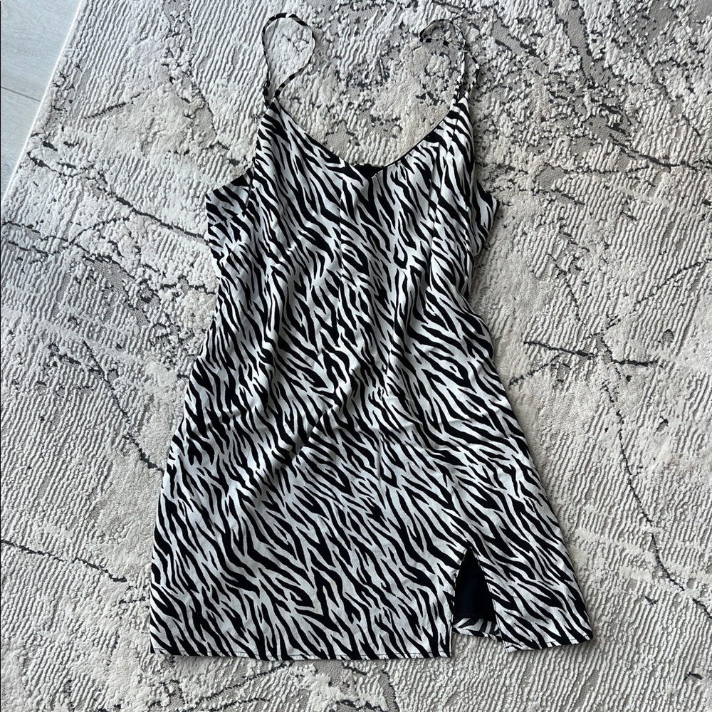 Garage Black and White Animal Print Dress